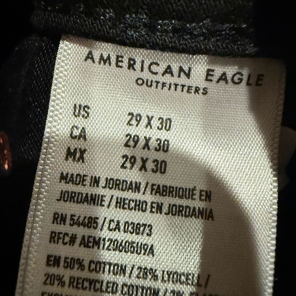 American Eagle Outfitters AirFlex Jeans Athletic Skinny Black Denim Size 29x30 - Picture 3 of 5